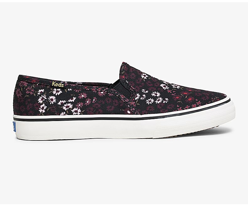 Keds Women's Washable Double Decker Floral Black Multicolor Slip On Shoes - EF5049872